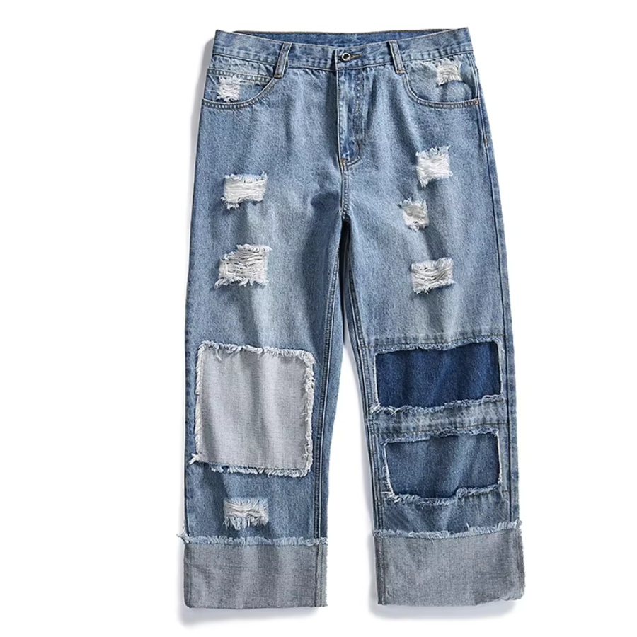 REDDACHIC Retro Patchwork Baggy Jeans