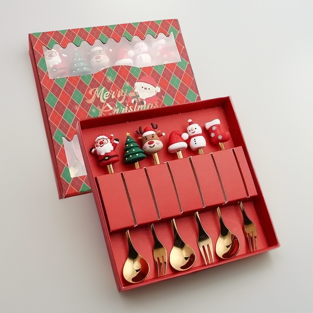 Gold Christmas  Cutlery Collection