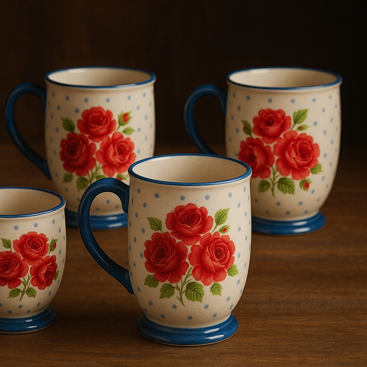 Adelaide Vintage Rose 4pc Mug Set