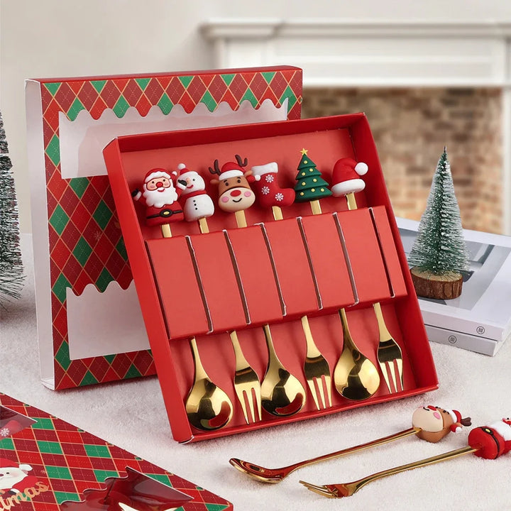 Gold Christmas  Cutlery Collection