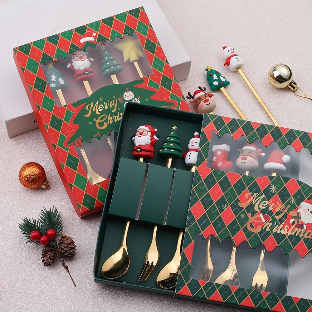 Gold Christmas  Cutlery Collection