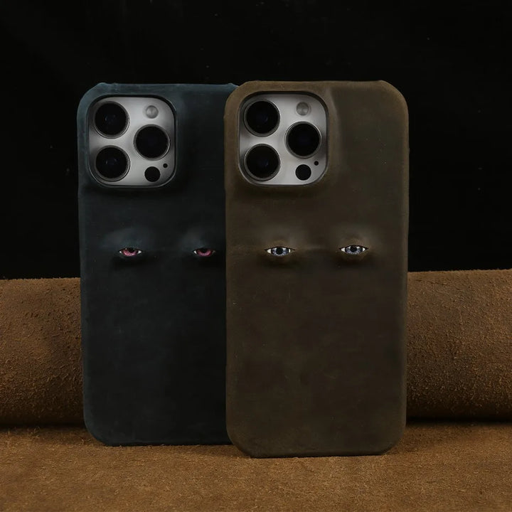 Glaring Gaze Leather iPhone Case