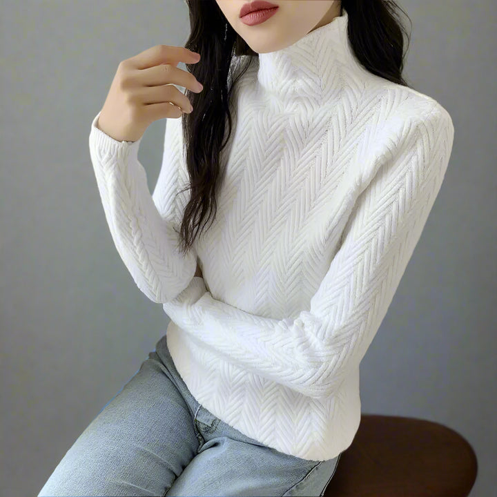 Chevron Cashmere Jacquard Pullover