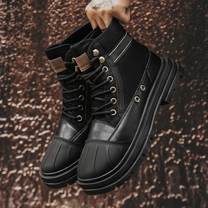 Garrison Canvas Leather Boots