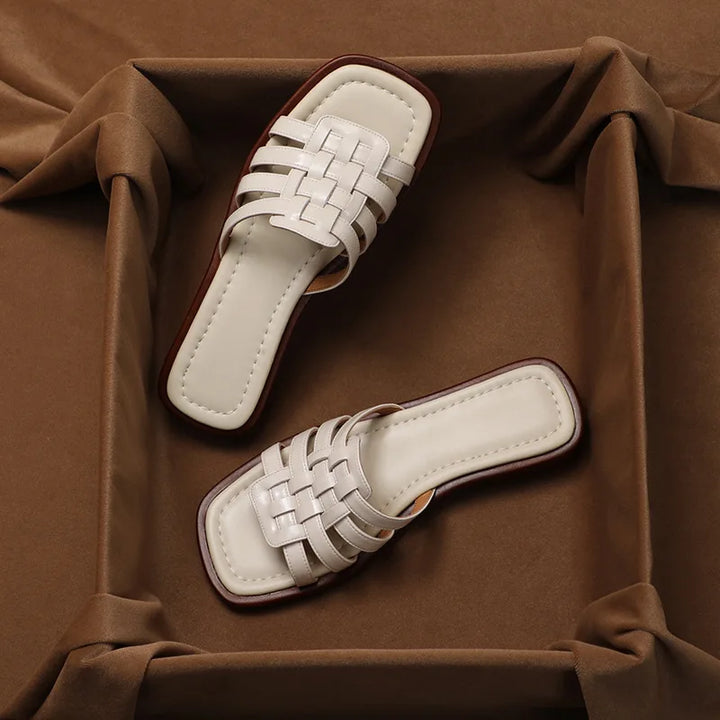 San Fior Woven Leather Slippers
