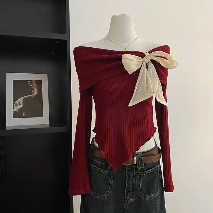 Belle Bow Off-Shoulder Top
