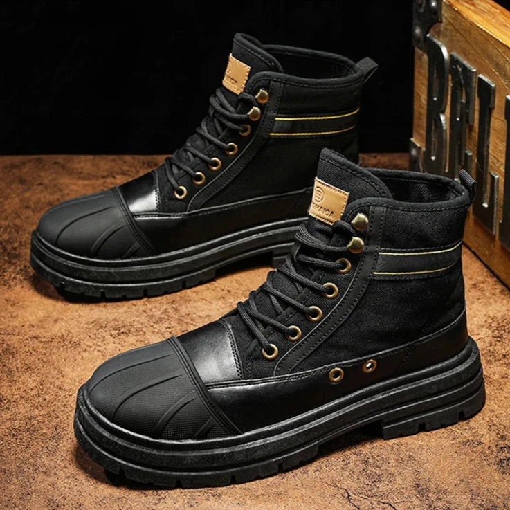 Garrison Canvas Leather Boots