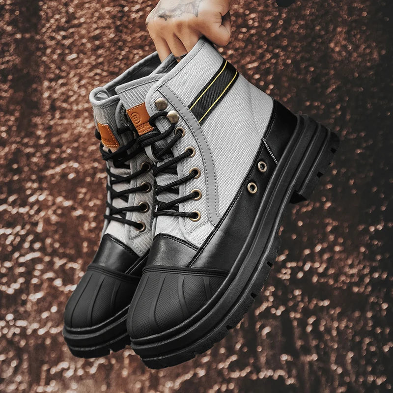 Garrison Canvas Leather Boots