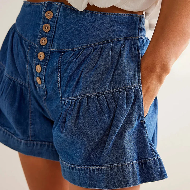 Sonora Ruffled Denim Shorts