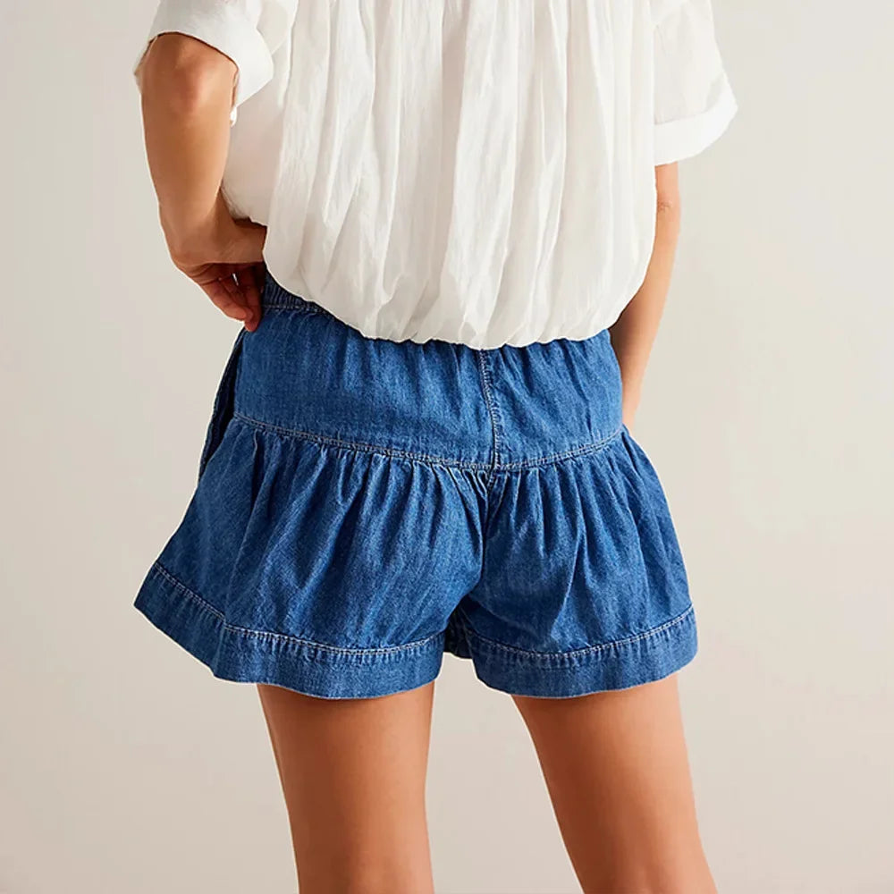Sonora Ruffled Denim Shorts