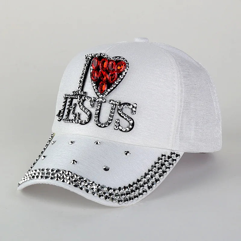 Love Jesus Rhinestone Cap