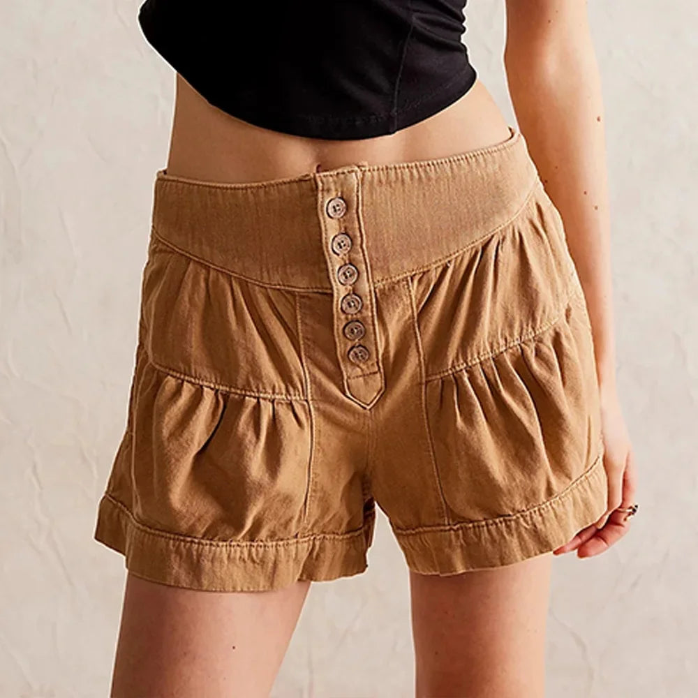 Sonora Ruffled Denim Shorts