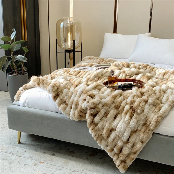 Aria Faux Rabbit Fur Blanket