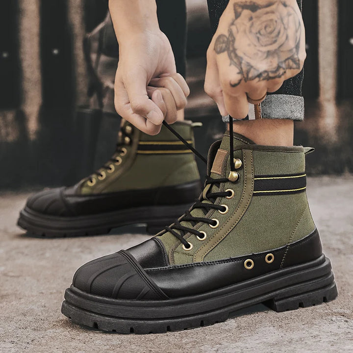 Garrison Canvas Leather Boots