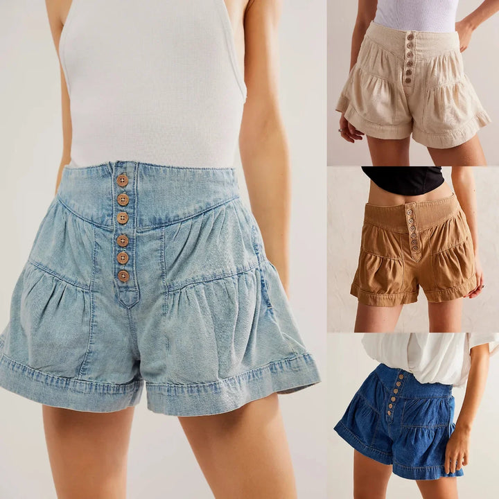 Sonora Ruffled Denim Shorts