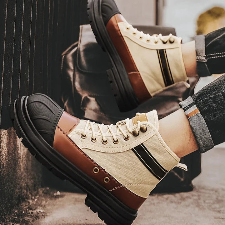 Garrison Canvas Leather Boots