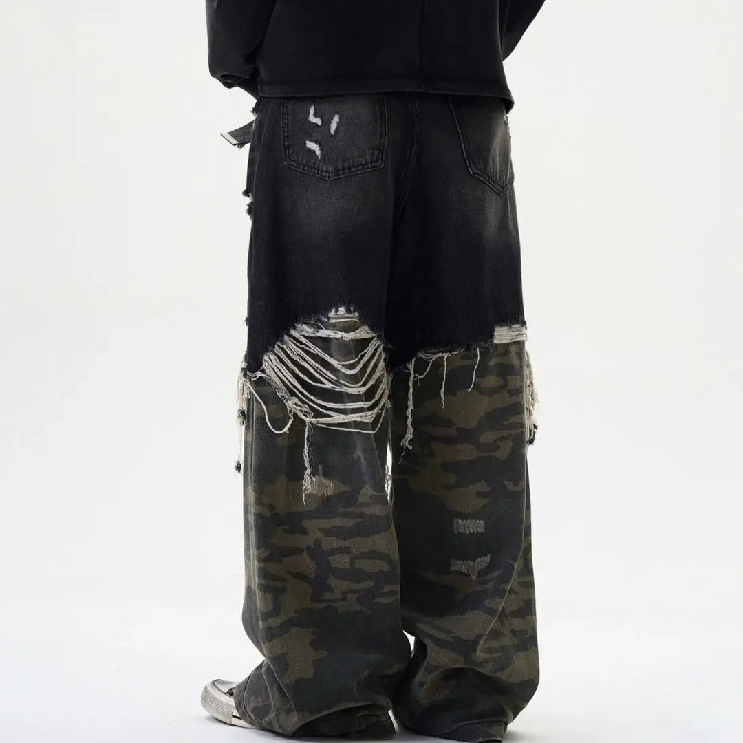 Camo Clash Wide Cut Jeans