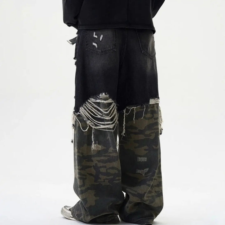 Camo Clash Wide Cut Jeans