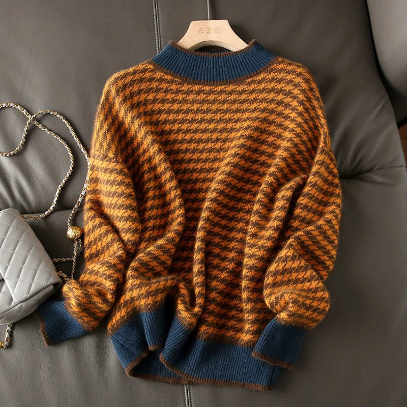 Eden Houndstooth Wool Sweater