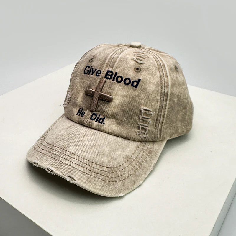 Give Blood Distressed Cap