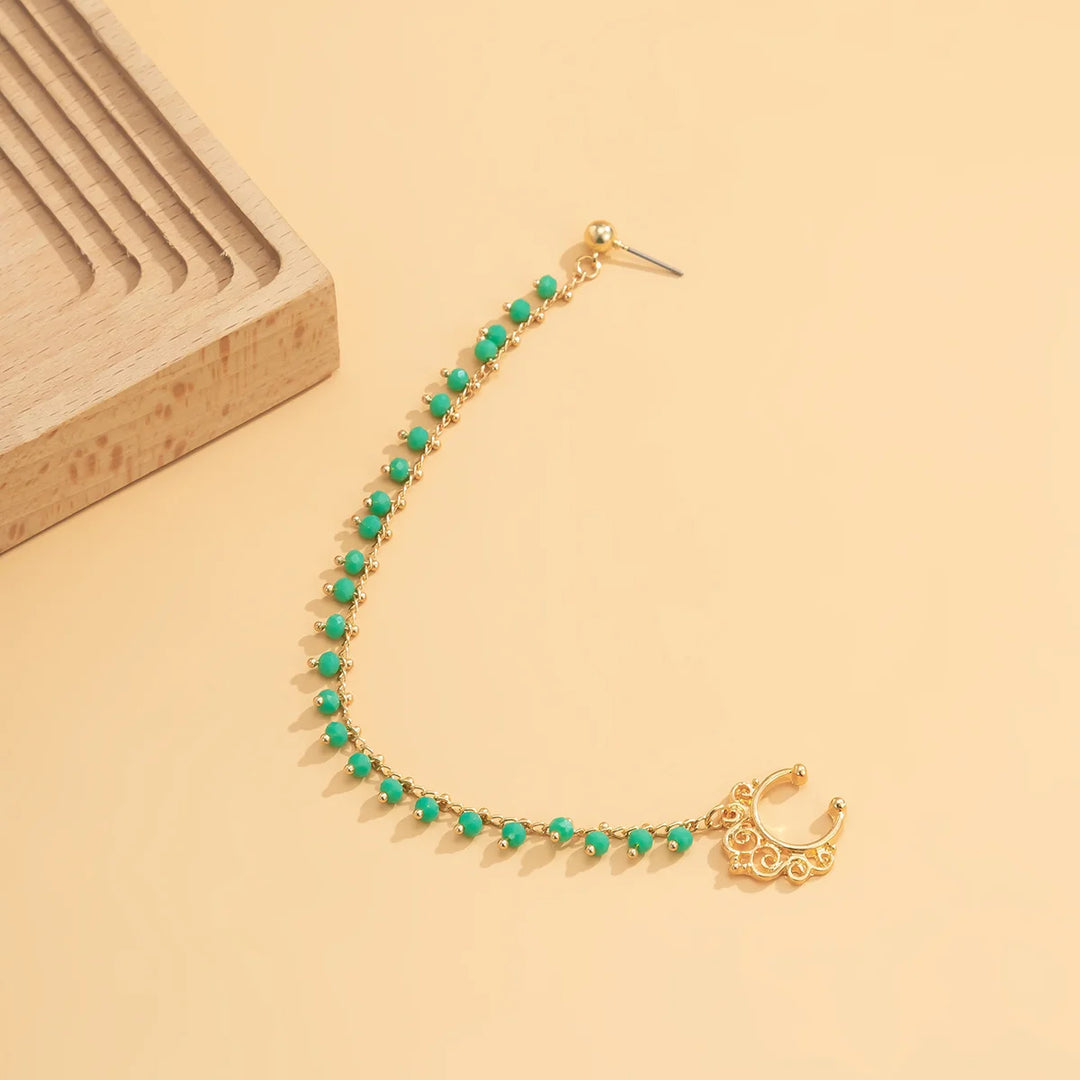 Layla Crystal Nose & Ear Ring Chain