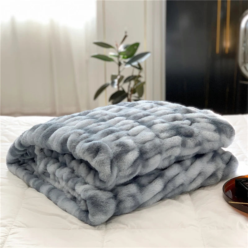 Aria Faux Rabbit Fur Blanket