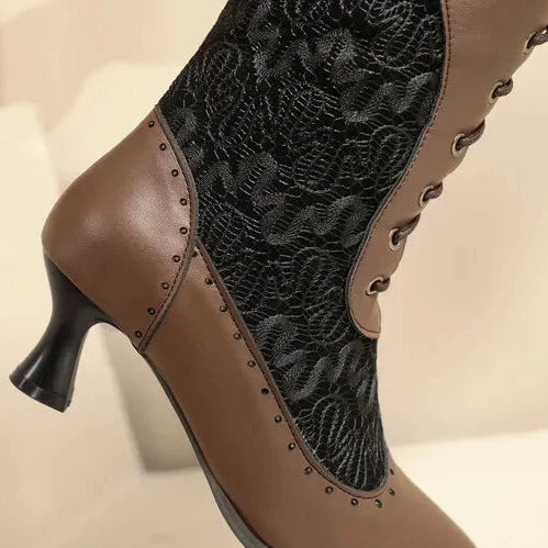Florence Lace & Leather Thigh Highs