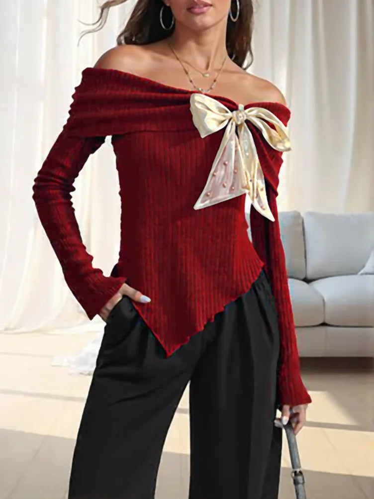 Belle Bow Off-Shoulder Top