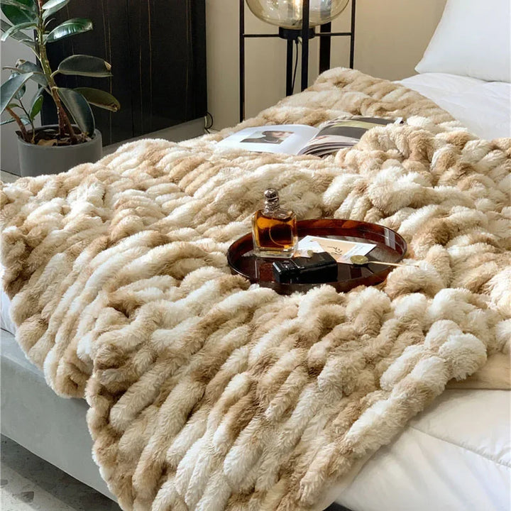 Aria Faux Rabbit Fur Blanket