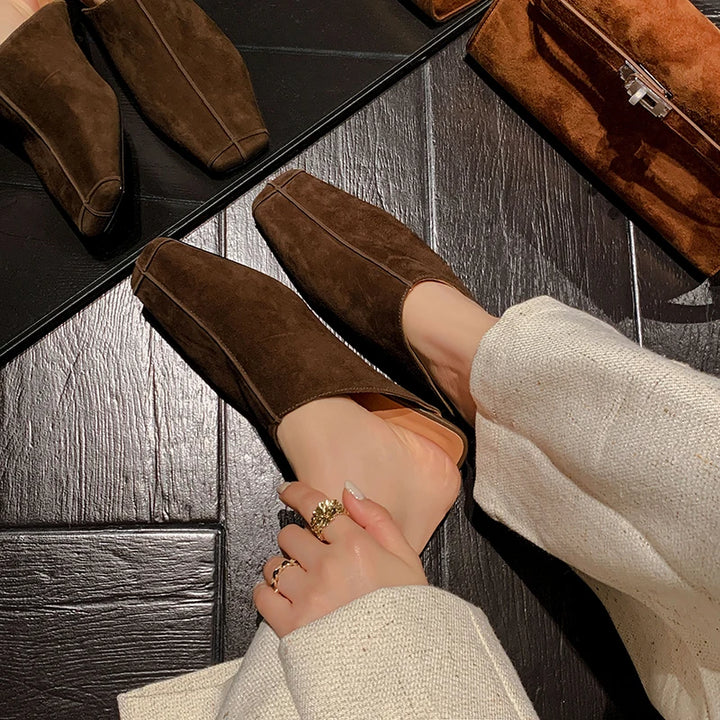 Bottega Kid Suede Flats