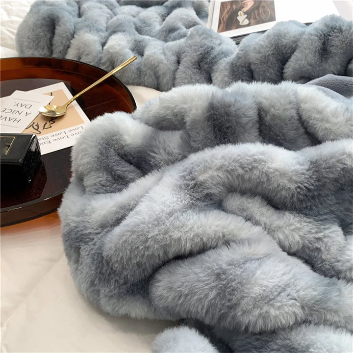 Aria Faux Rabbit Fur Blanket