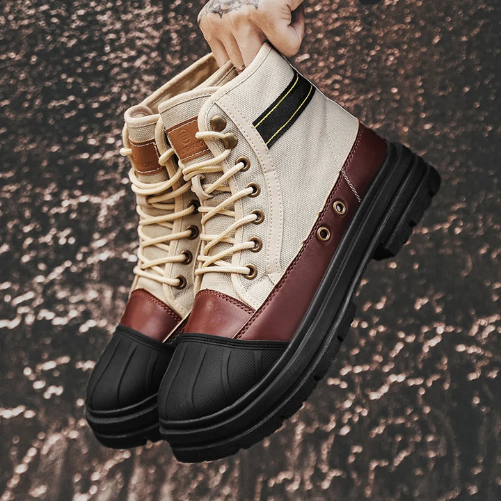 Garrison Canvas Leather Boots