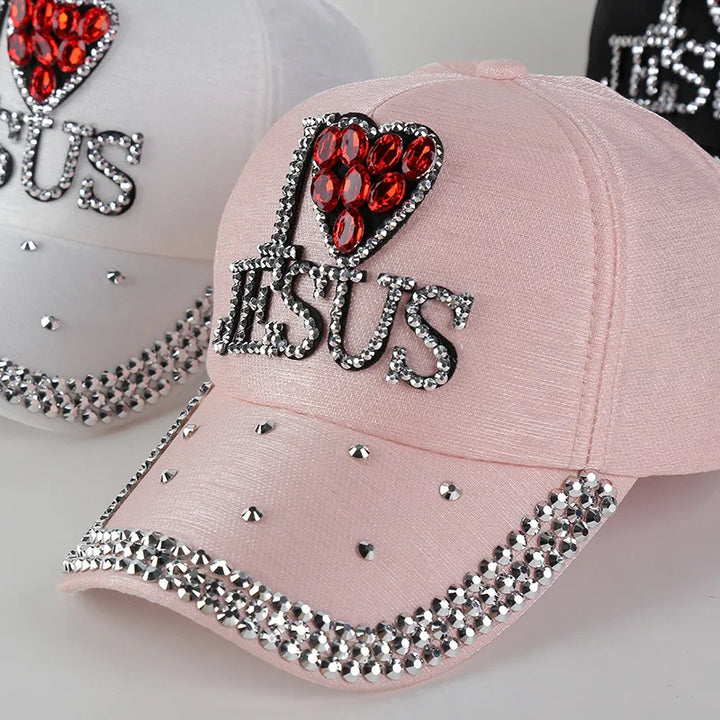 Love Jesus Rhinestone Cap