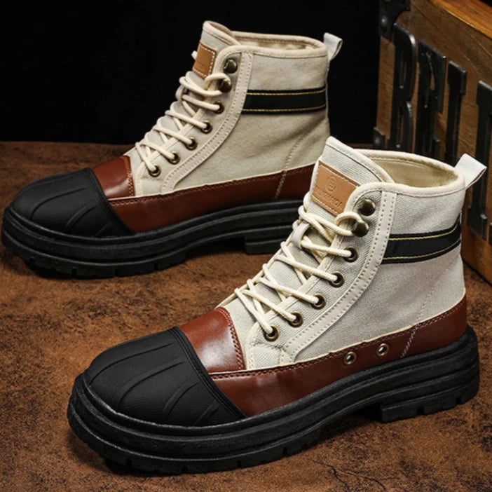 Garrison Canvas Leather Boots