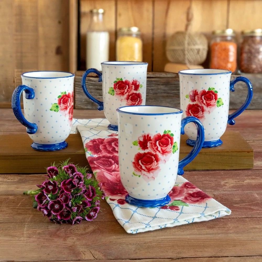 Adelaide Vintage Rose 4pc Mug Set