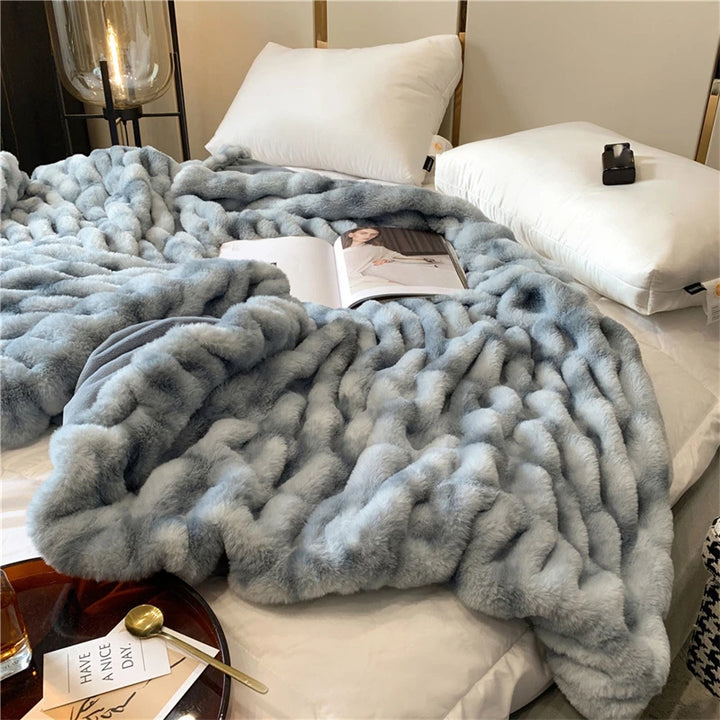Aria Faux Rabbit Fur Blanket