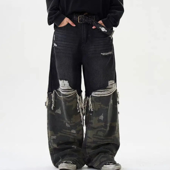 Camo Clash Wide Cut Jeans