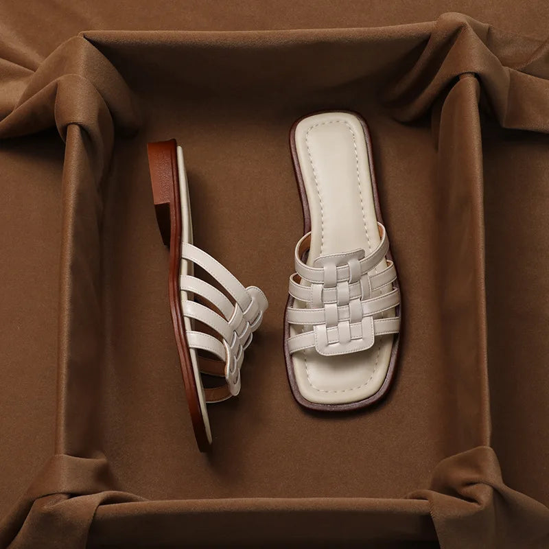 San Fior Woven Leather Slippers