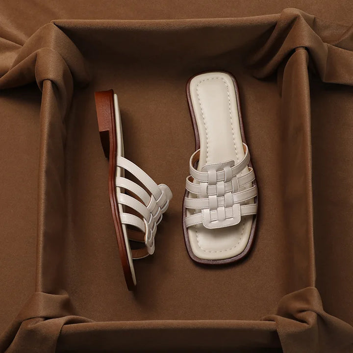 San Fior Woven Leather Slippers
