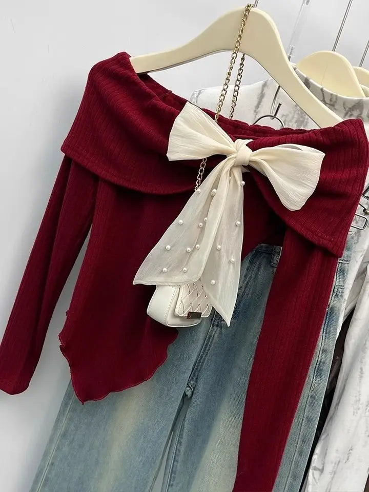 Belle Bow Off-Shoulder Top