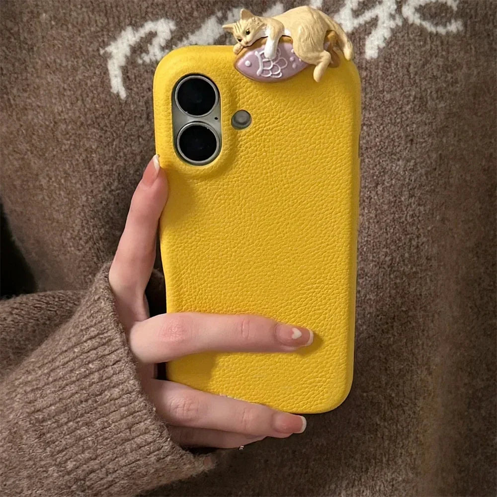 Catnap Leather iPhone Case