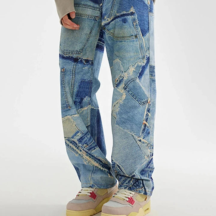 REDDACHIC Retro Patchwork Baggy Jeans
