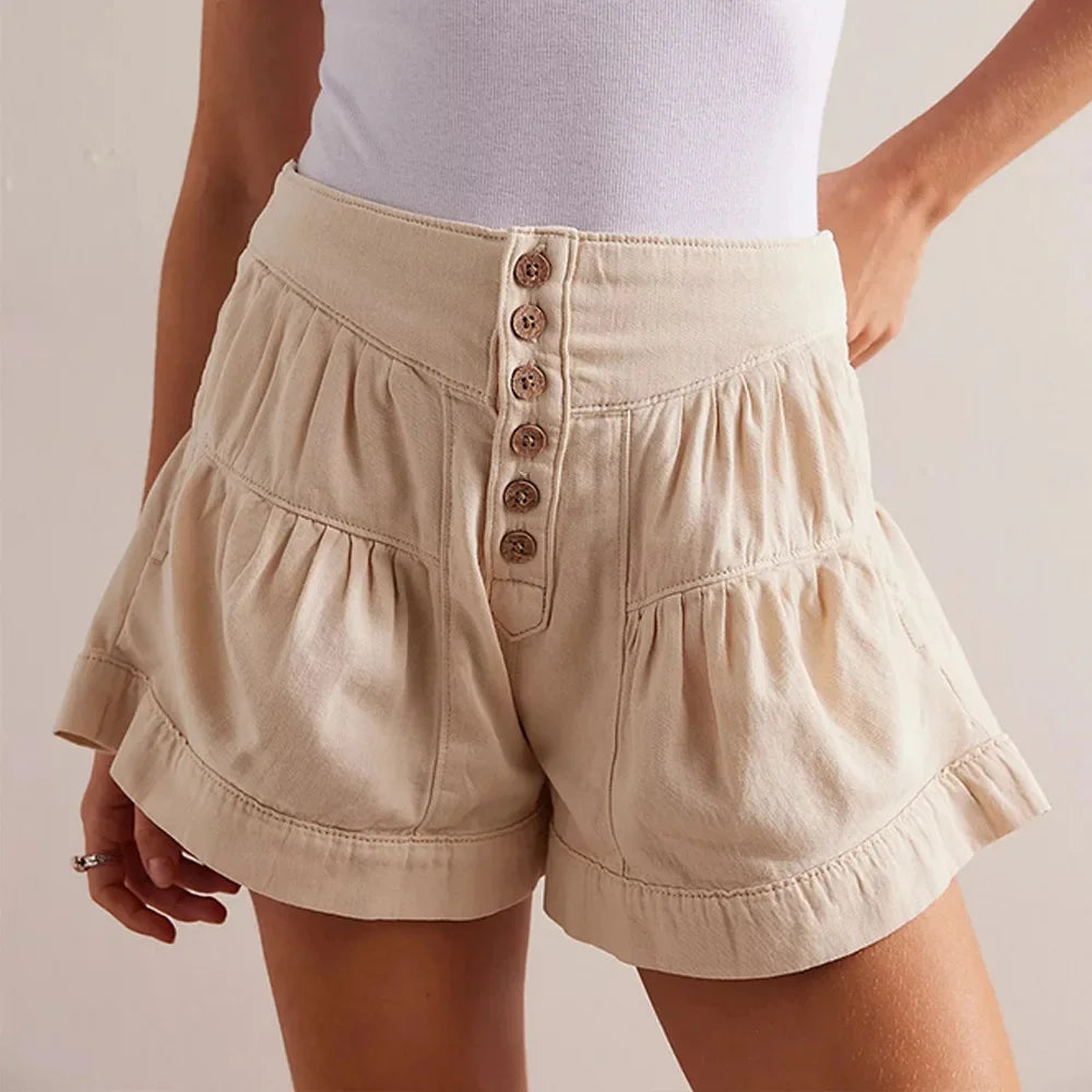 Sonora Ruffled Denim Shorts