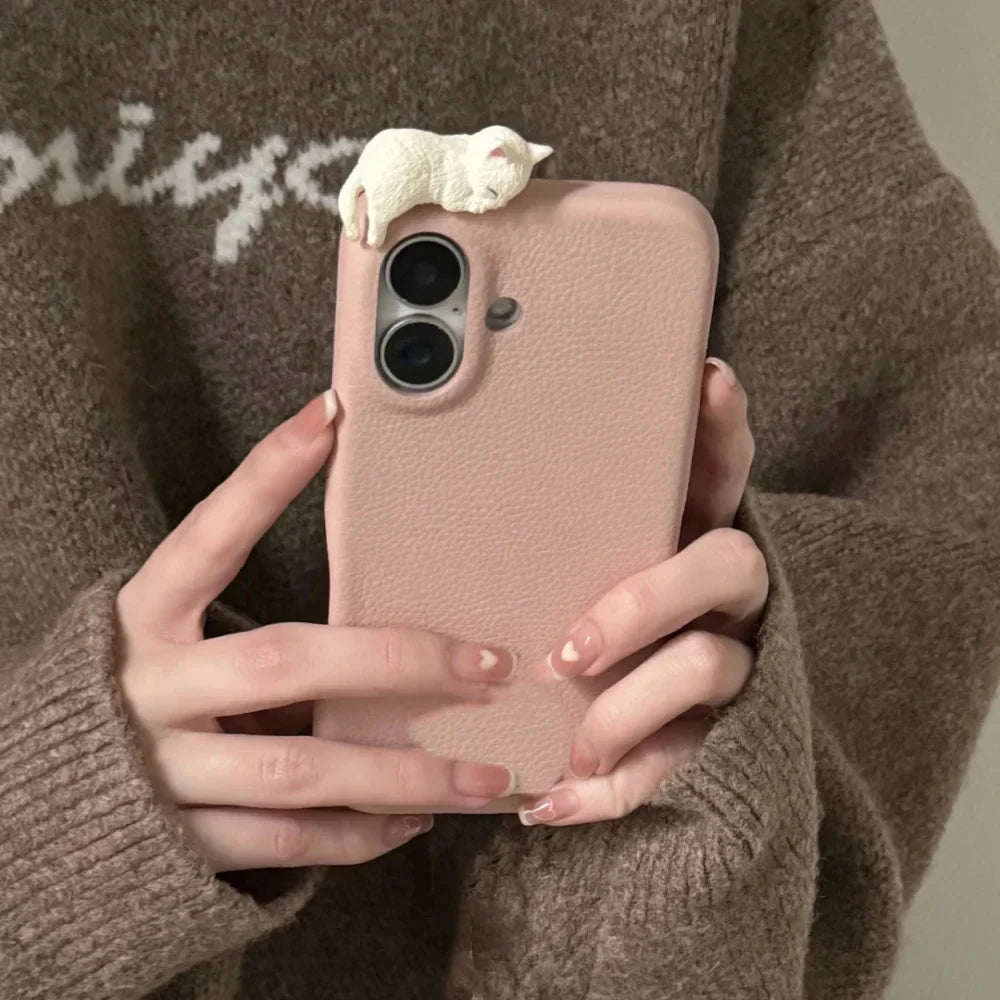 Catnap Leather iPhone Case