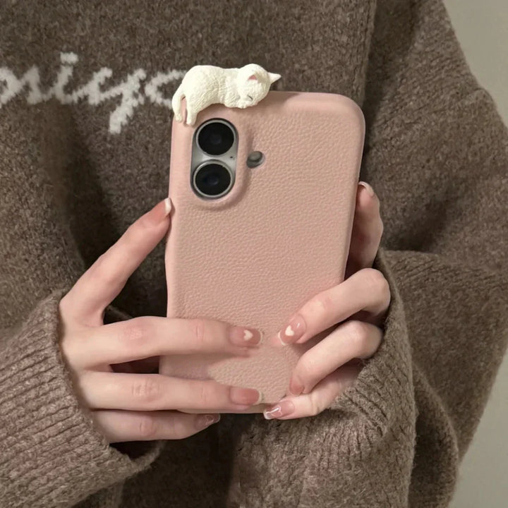 Catnap Leather iPhone Case