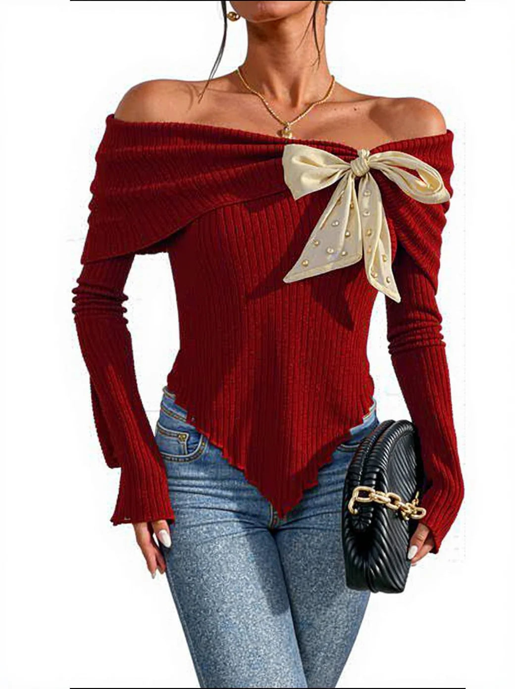 Belle Bow Off-Shoulder Top