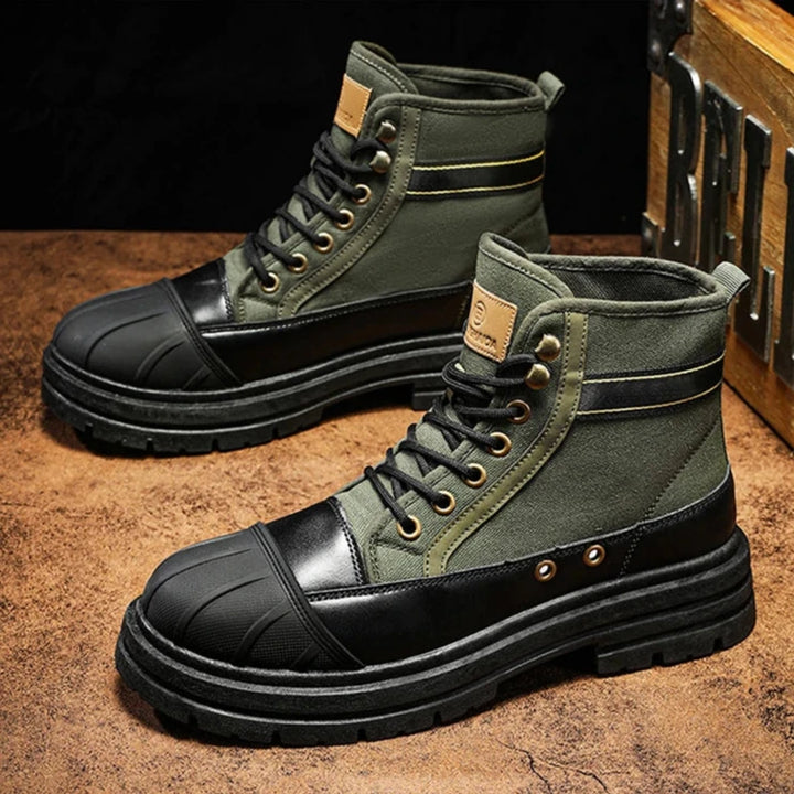 Garrison Canvas Leather Boots
