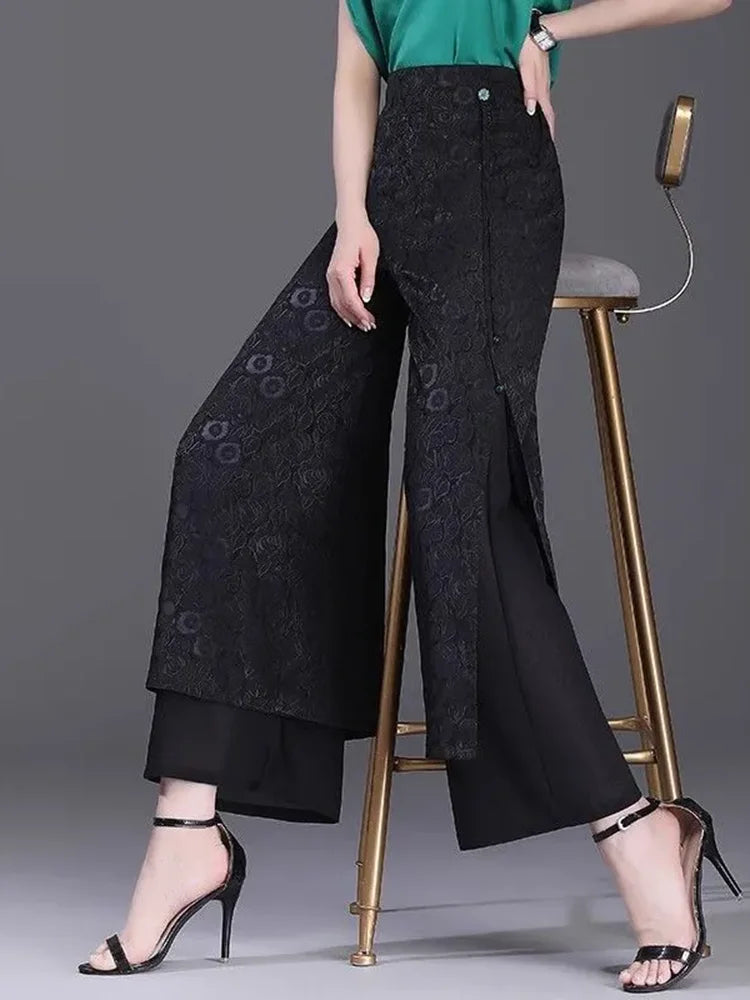 Palazzo Jacquard Trousers