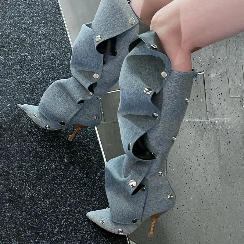 Cascading Fold Stilettos