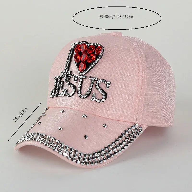 Love Jesus Rhinestone Cap
